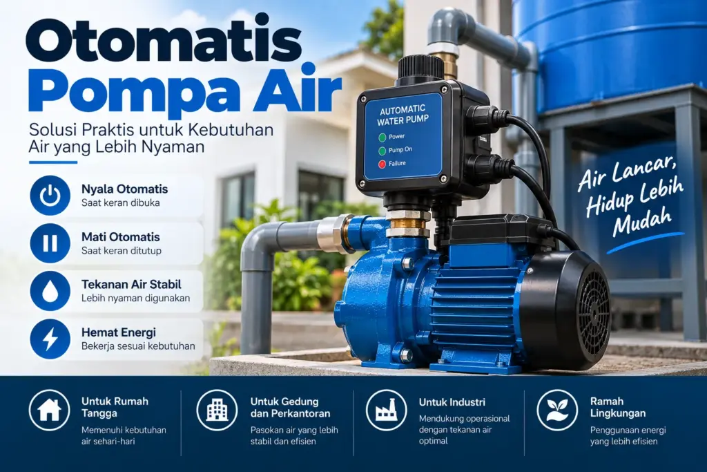 Otomatis pompa air jenis pressure switch terpasang pada instalasi pompa