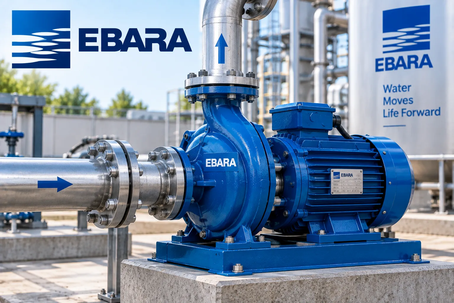 Ebara pump sentrifugal untuk aplikasi air bersih dan utilitas industri