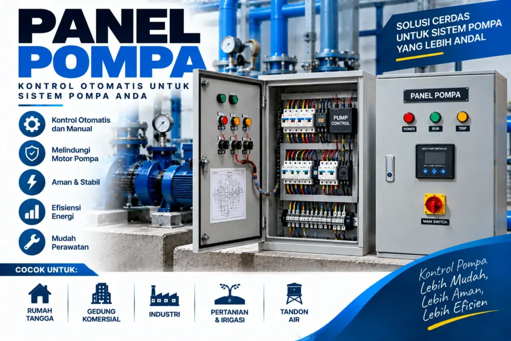 panel pompa,panel pompa air,panel kontrol pompa,harga panel pompa,komponen panel pompa,panel pompa submersible