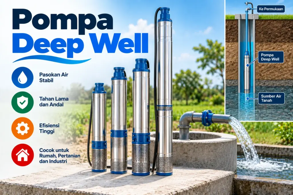 Pompa deep well submersible untuk sumur bor dalam